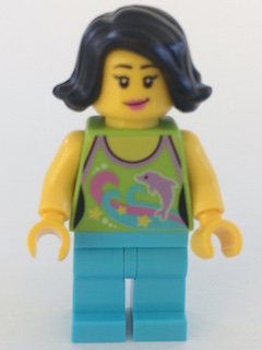 LEGO Minifigure-Female Lime Halter Top with Dolphin Pattern-Holiday / Easter-HOL089-Creative Brick Builders